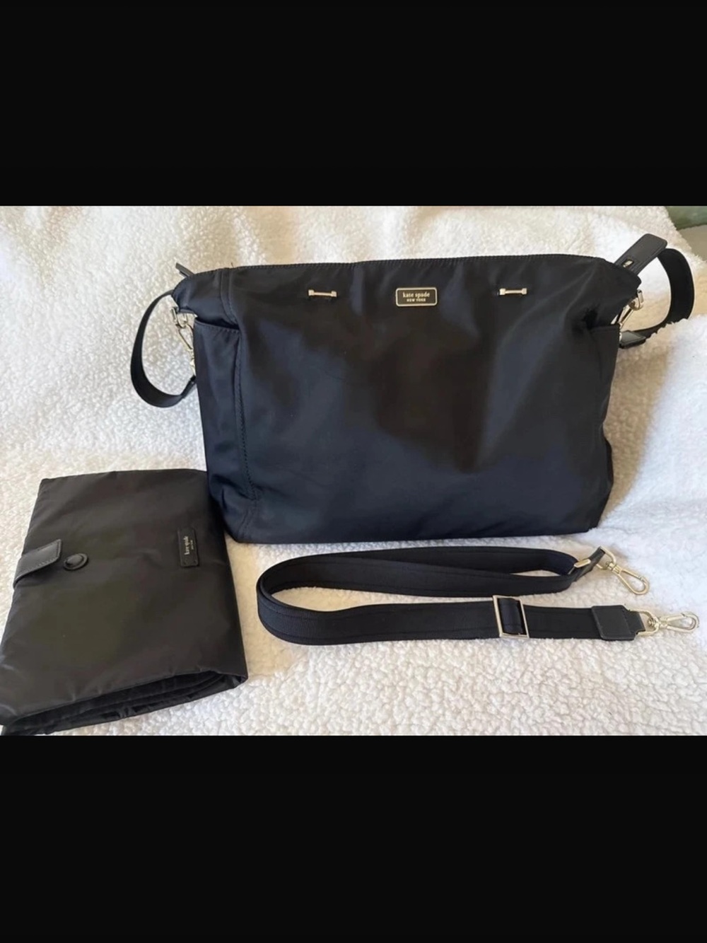kate spade Black Nylon Diaper bag Bag with big Strap